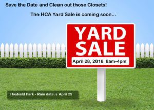 Spring Yard Sale 2018 @ Hayfield Park